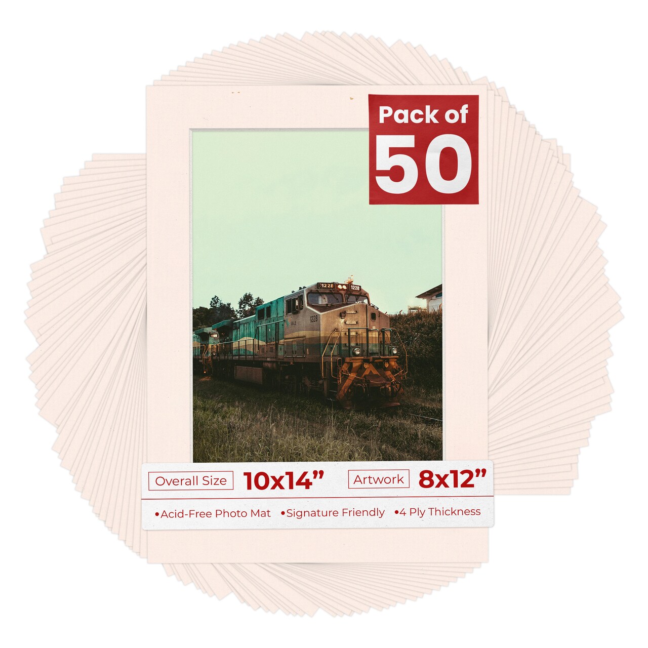 Oyster Bay Beige Mat Board for 10x14 Frames - Fits 8x12 Photos